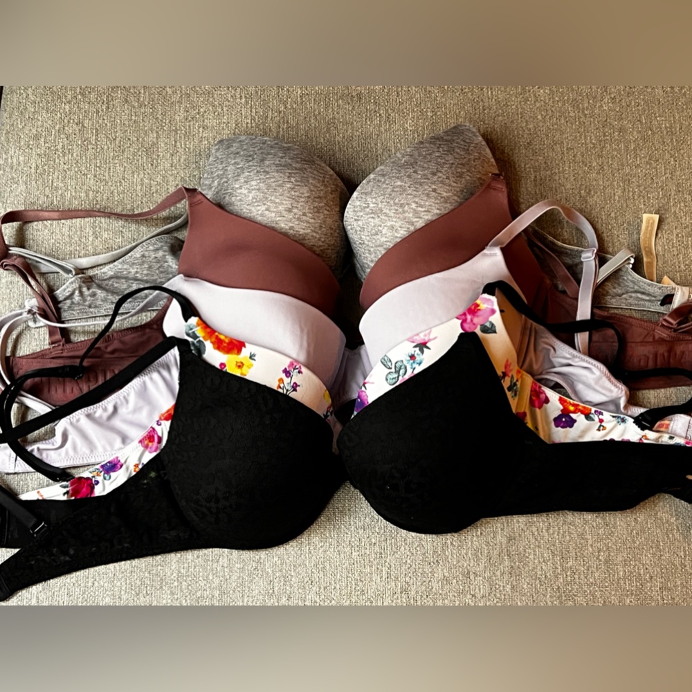 5 Pink Bras - some push up/ some t-shirt style